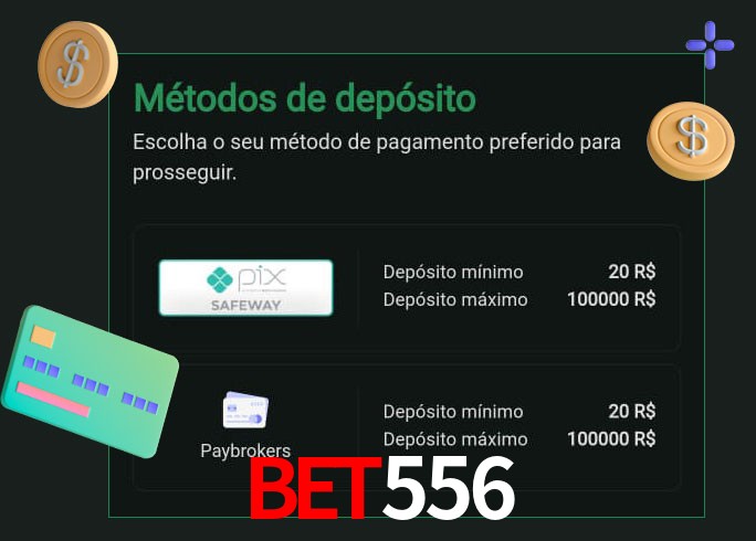 O cassino bet556 oferece uma grande variedade de métodos de pagamento